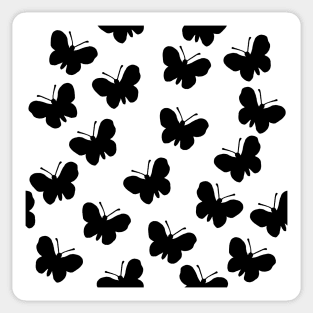 Black and white butterfly print 2 Sticker